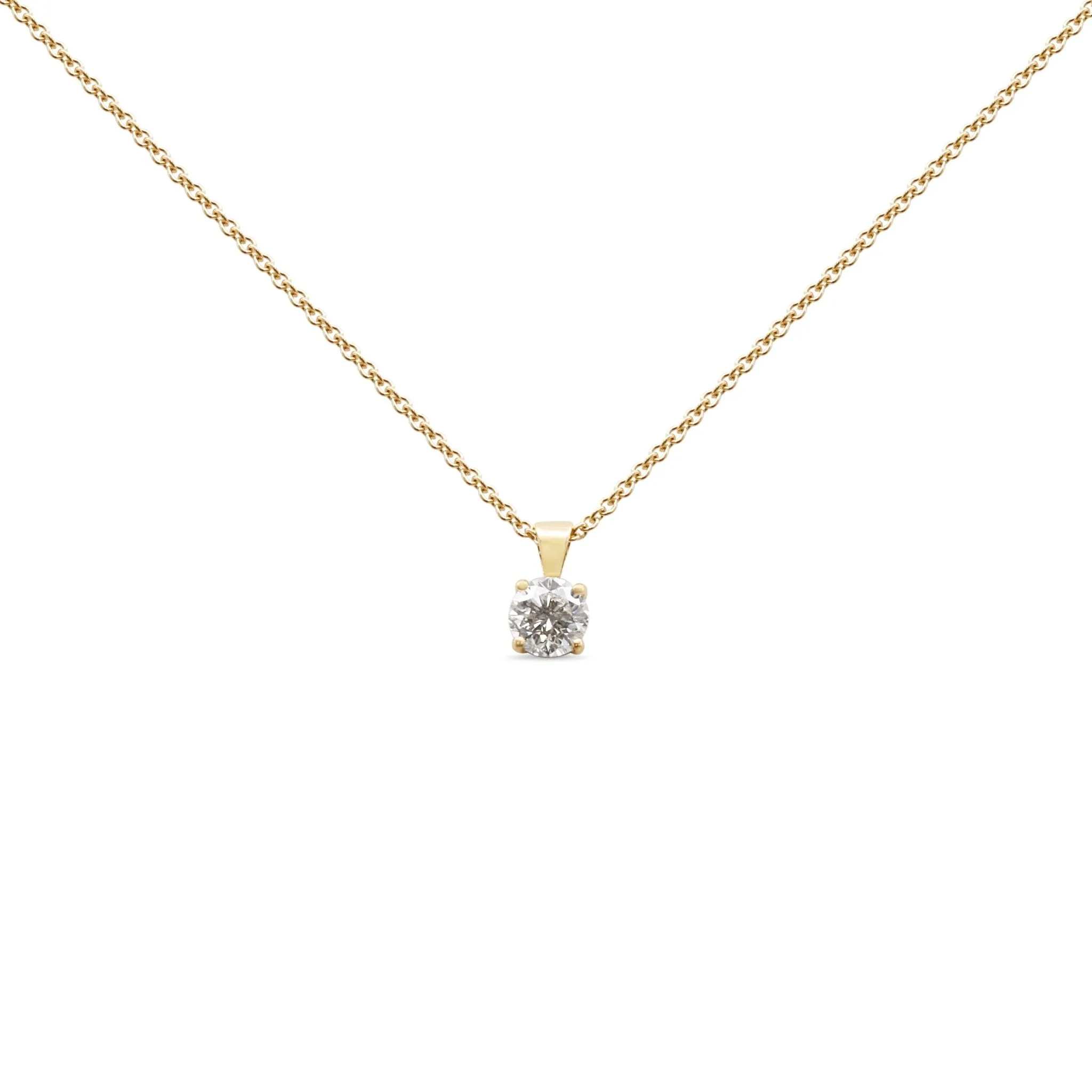 Brilliant Cut Diamond Pendant On Necklace 1.01ct - 18ct Yellow Gold