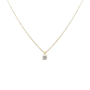 Brilliant Cut Diamond Pendant On Necklace 1.01ct - 18ct Yellow Gold