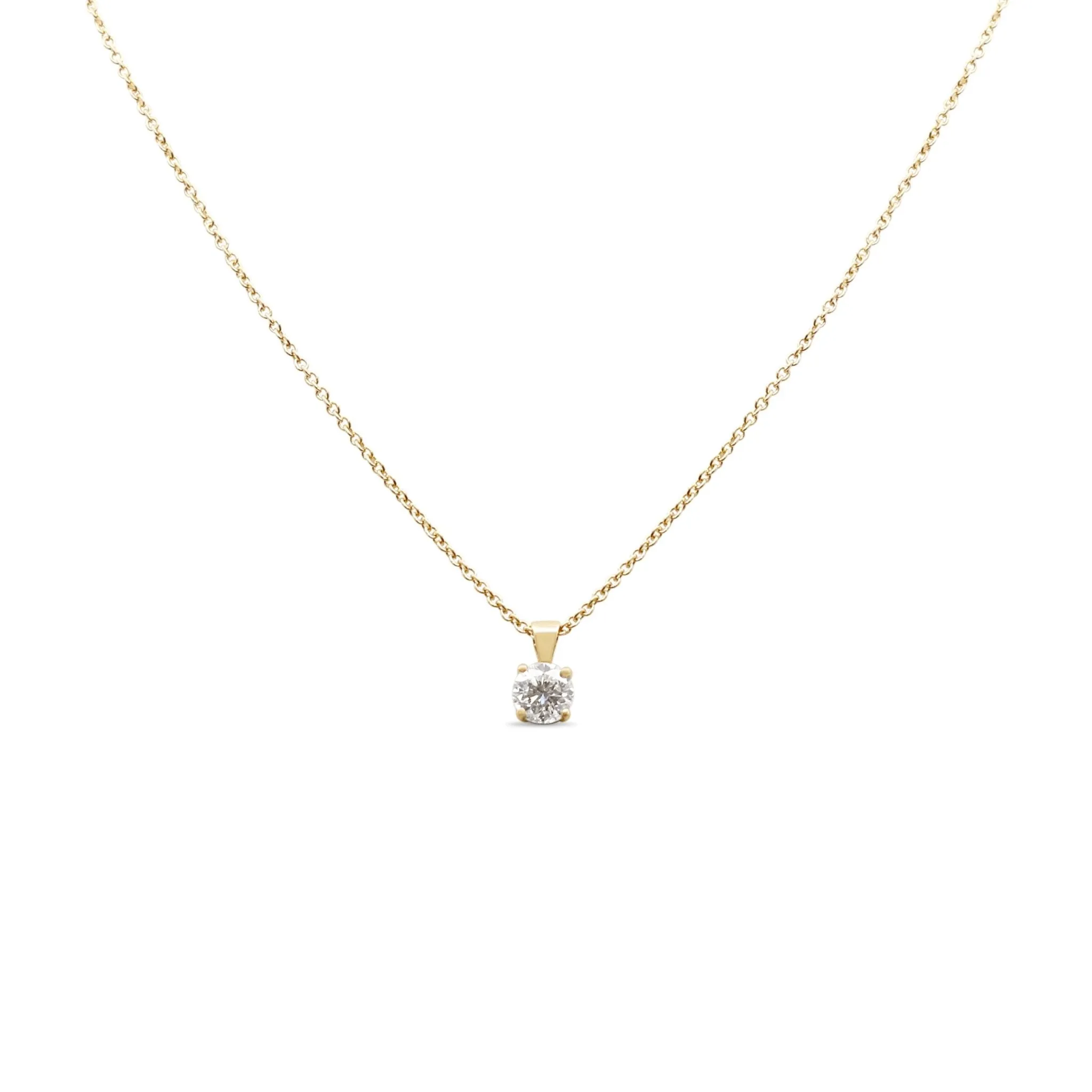 Brilliant Cut Diamond Pendant On Necklace 1.01ct - 18ct Yellow Gold