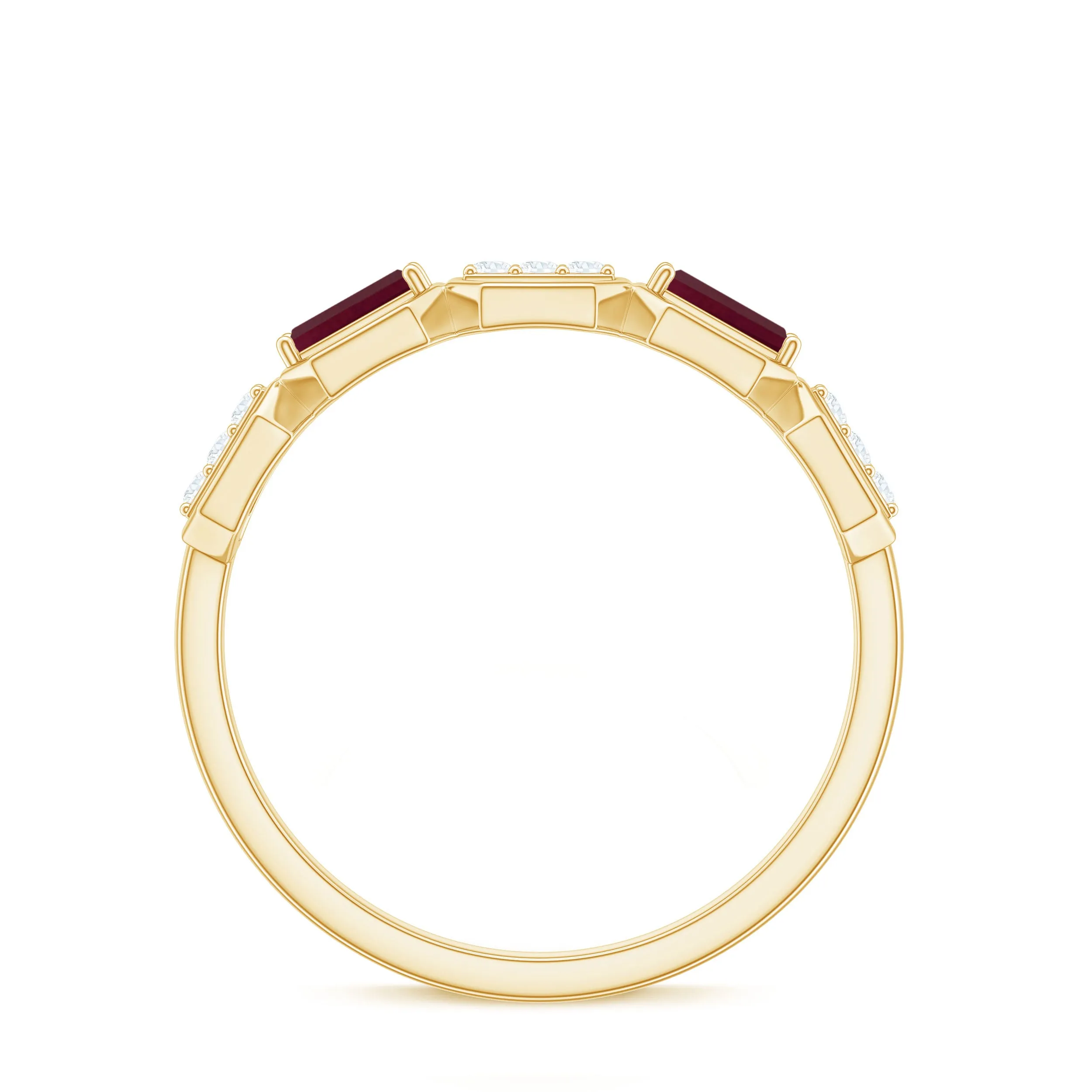 Classic Half Eternity Ring with Ruby and Diamond