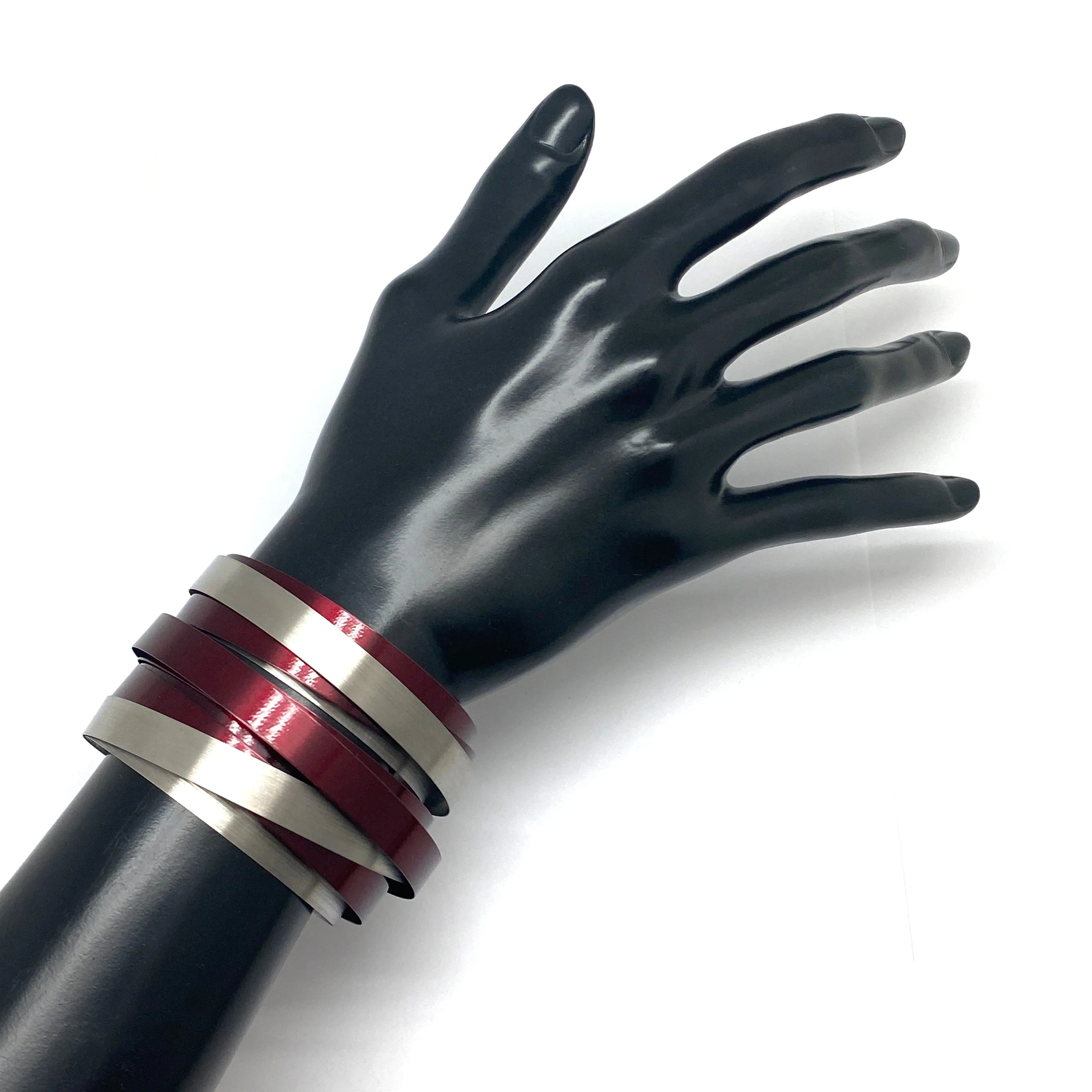 Coil Bracelet - Red and Silver