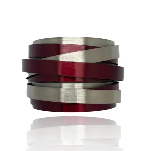 Coil Bracelet - Red and Silver