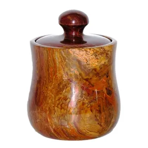 Cookie Jar - Kitchen Canister of Multi Brown Onyx