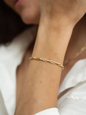 Diamond-Cut Paperclip Bracelet