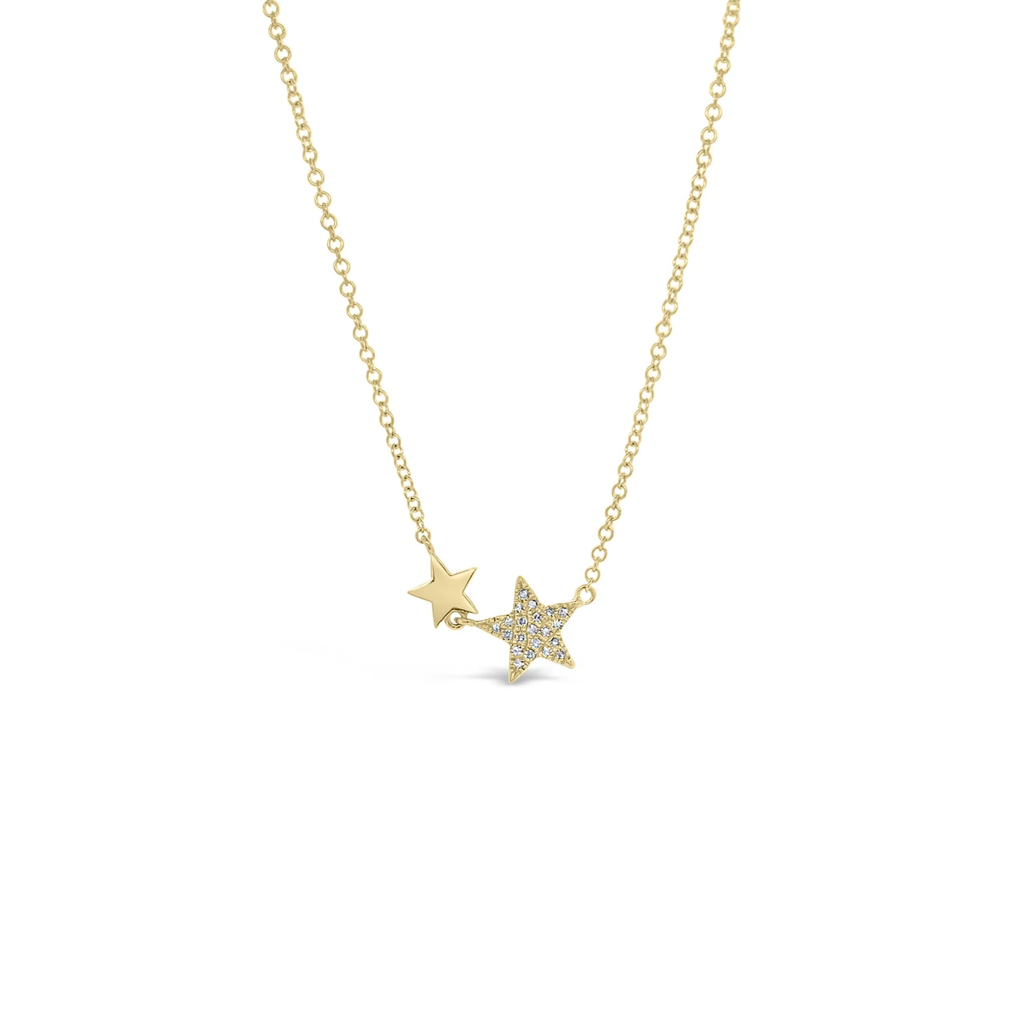 Diamond Double Star Necklace