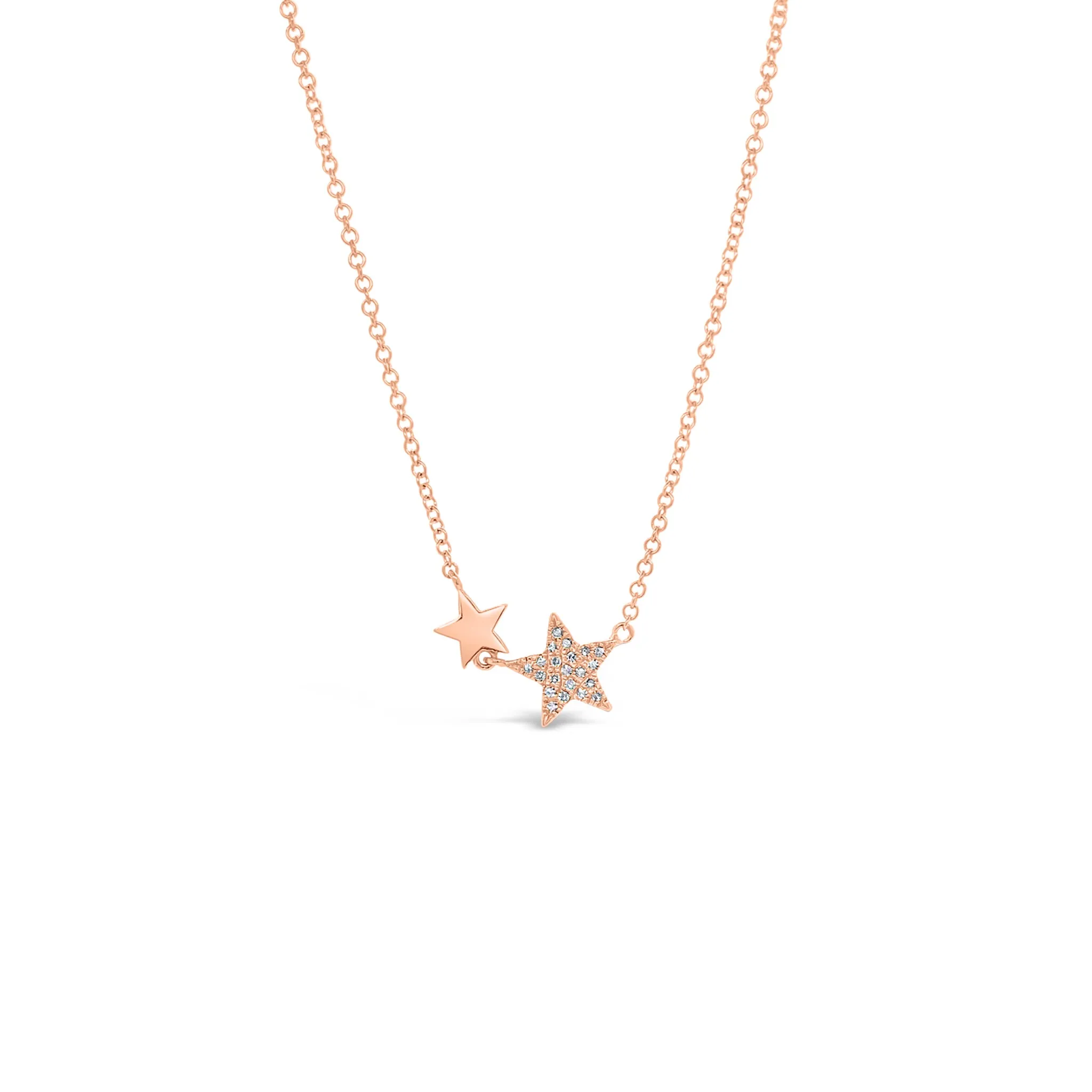 Diamond Double Star Necklace