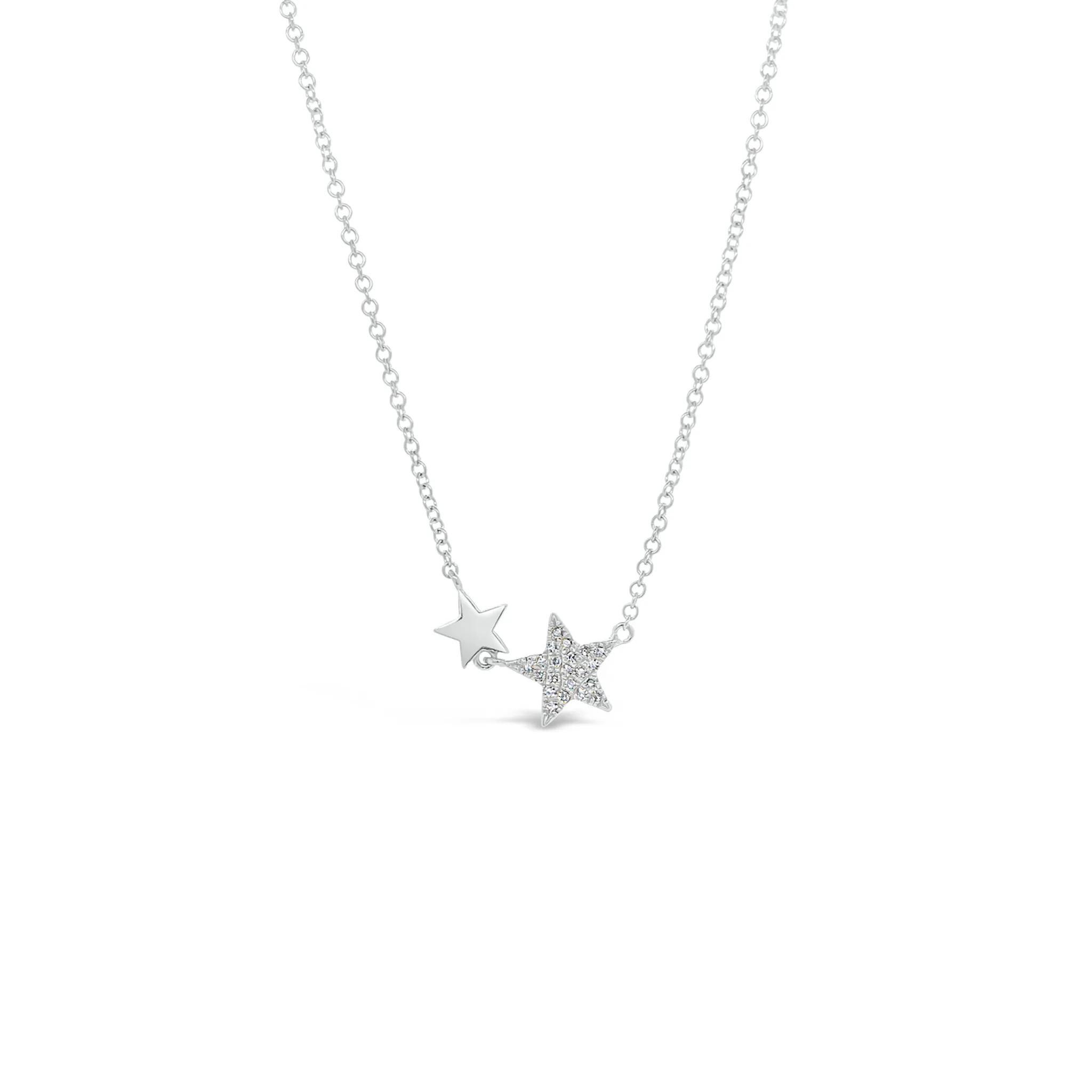 Diamond Double Star Necklace