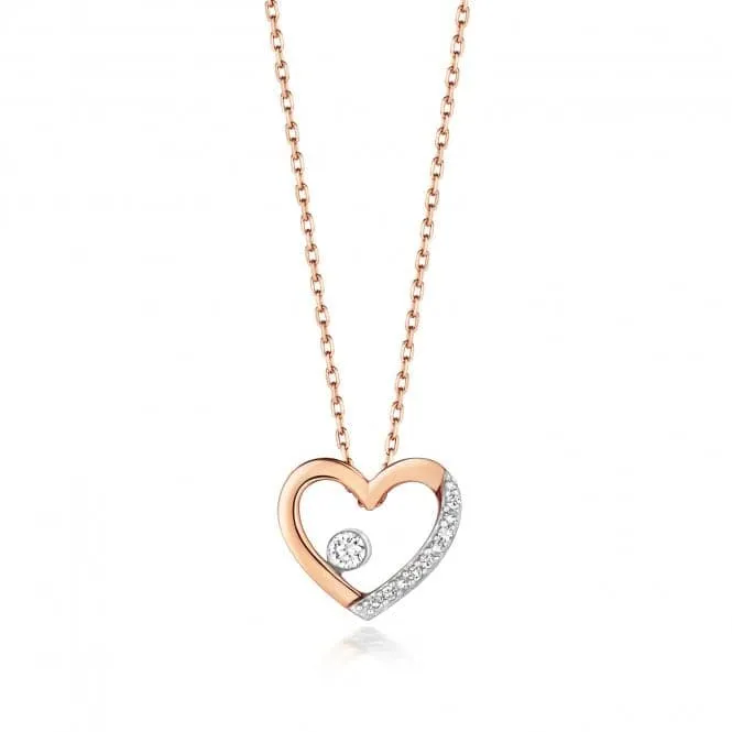 Diamond Jewellery 9ct Gold Diamond Heart Necklace ND126R