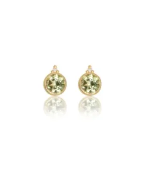 Diamonds By Georgini - Natural Peridot and Diamond Earrings Gold Plated