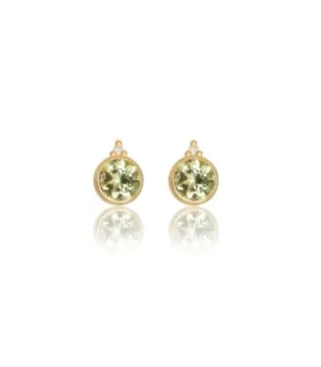 Diamonds By Georgini - Natural Peridot and Diamond Earrings Gold Plated