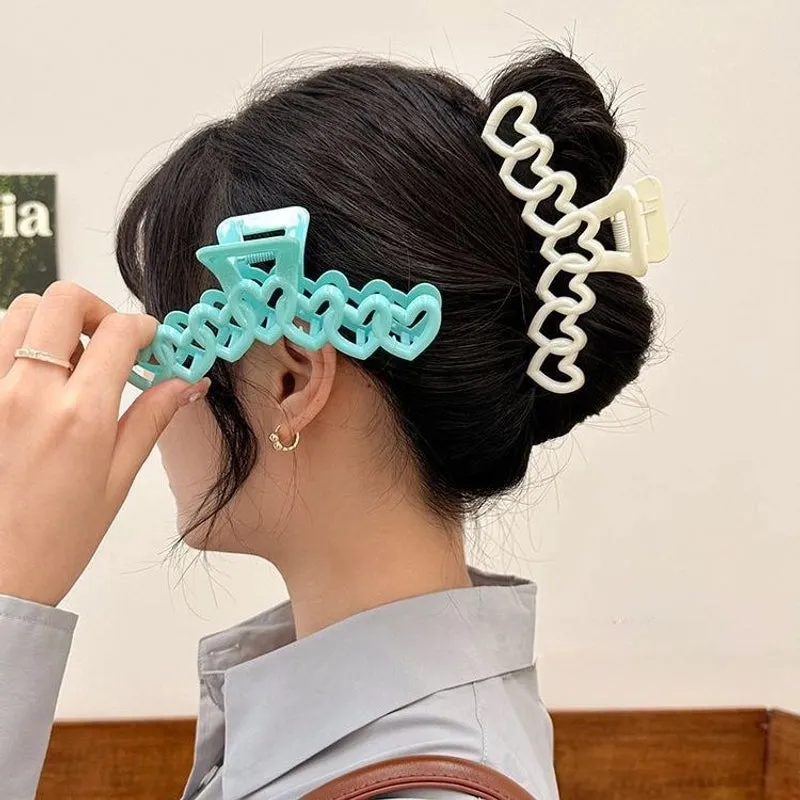 Dopamine Love Hairpin Female  New Shark Clip Hairpin Back Head Updo Hair Clip Sweet Headdress