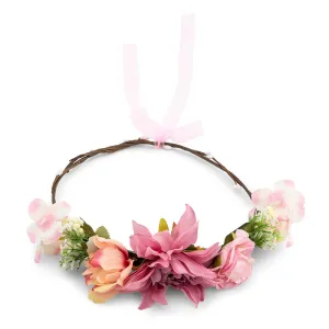 Dusty Pink Dahlia Medley Bridal Party Flower Crown Wreath