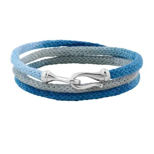 Fish Hook Knitted Wrap Bracelet in Silver