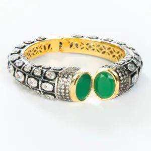 Frieda Cuff (Enamel & Green Stone)