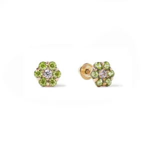 Gemstone Cluster Studs Peridot