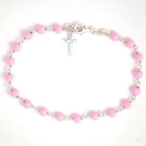 Girls Pink Sterling Silver Bracelet