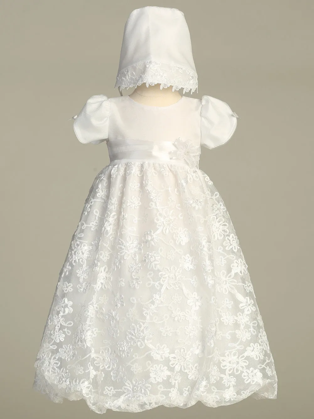 Girls White Christening & Baptism Gown - Amber