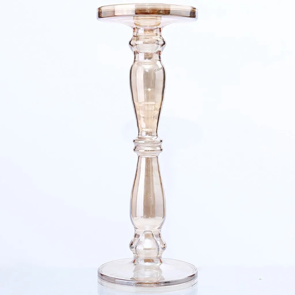 Gold Clear Candleholder H:14in D:5in