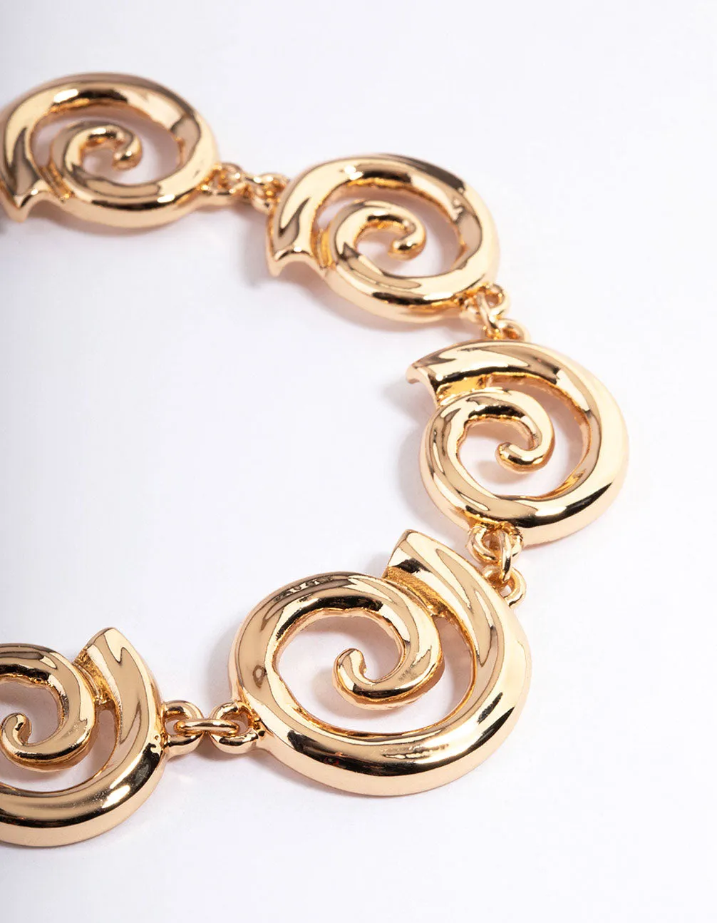 Gold Mixed Size Twirl Bracelet