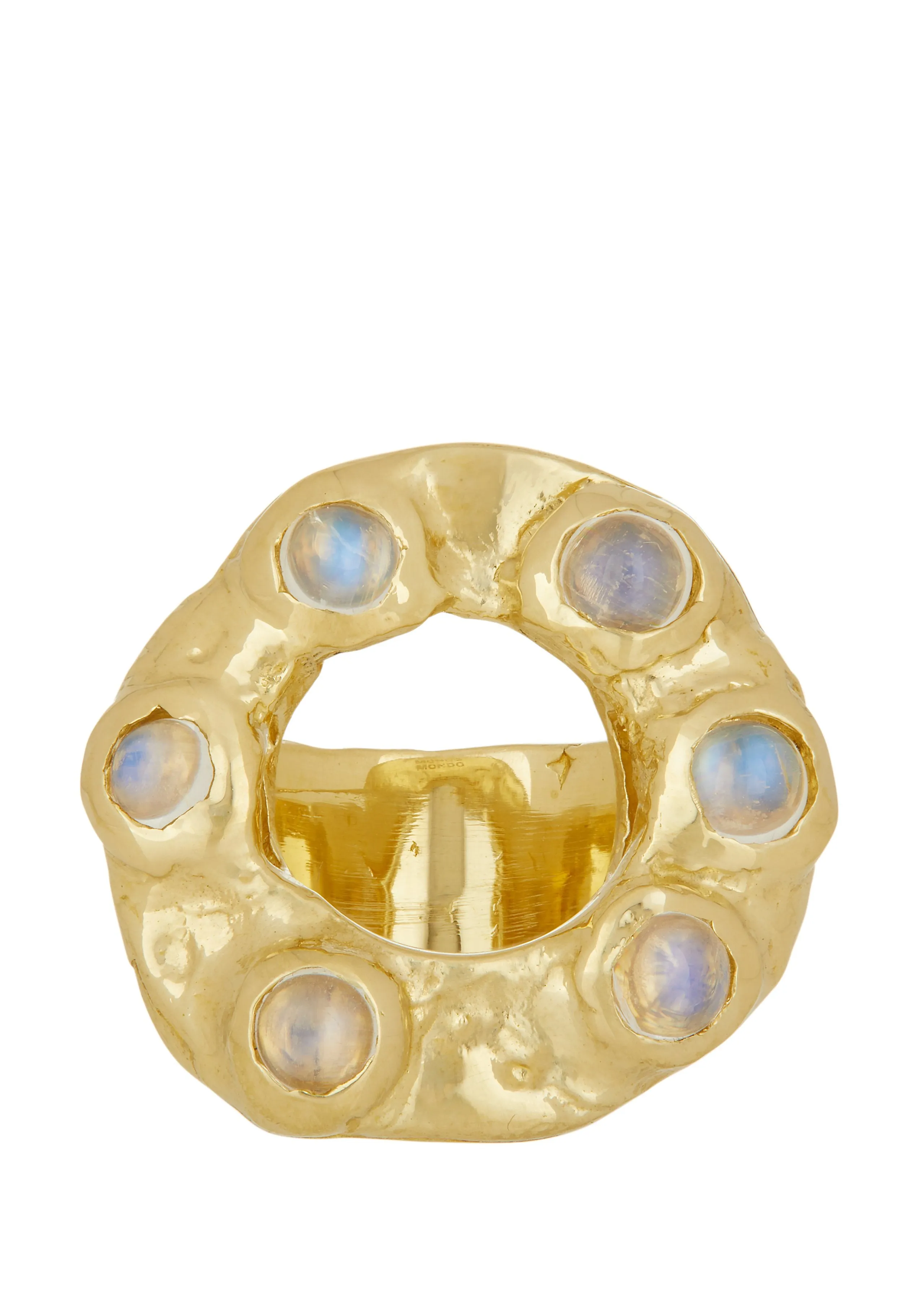 Halo Ring in Brass - Moonstone