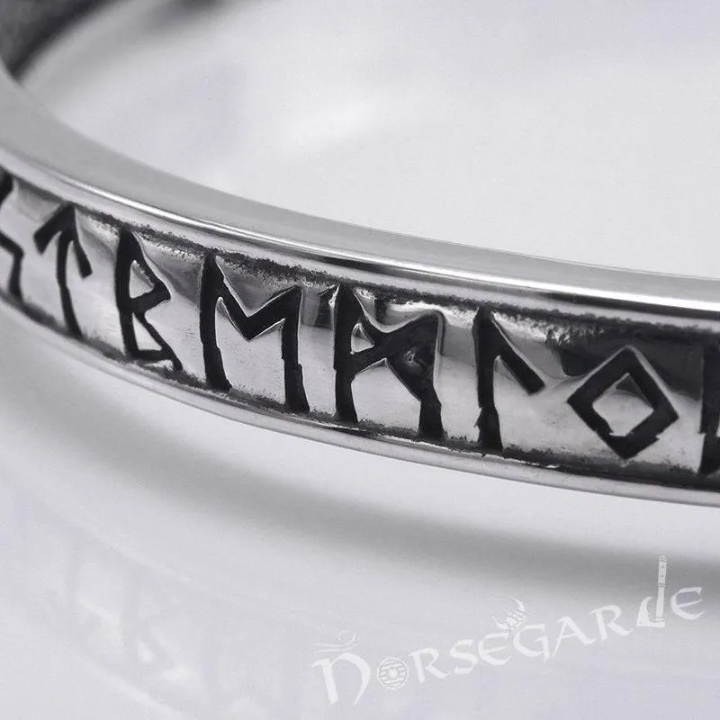 Handcrafted Runic Serpent Torc Bracelet - Sterling Silver