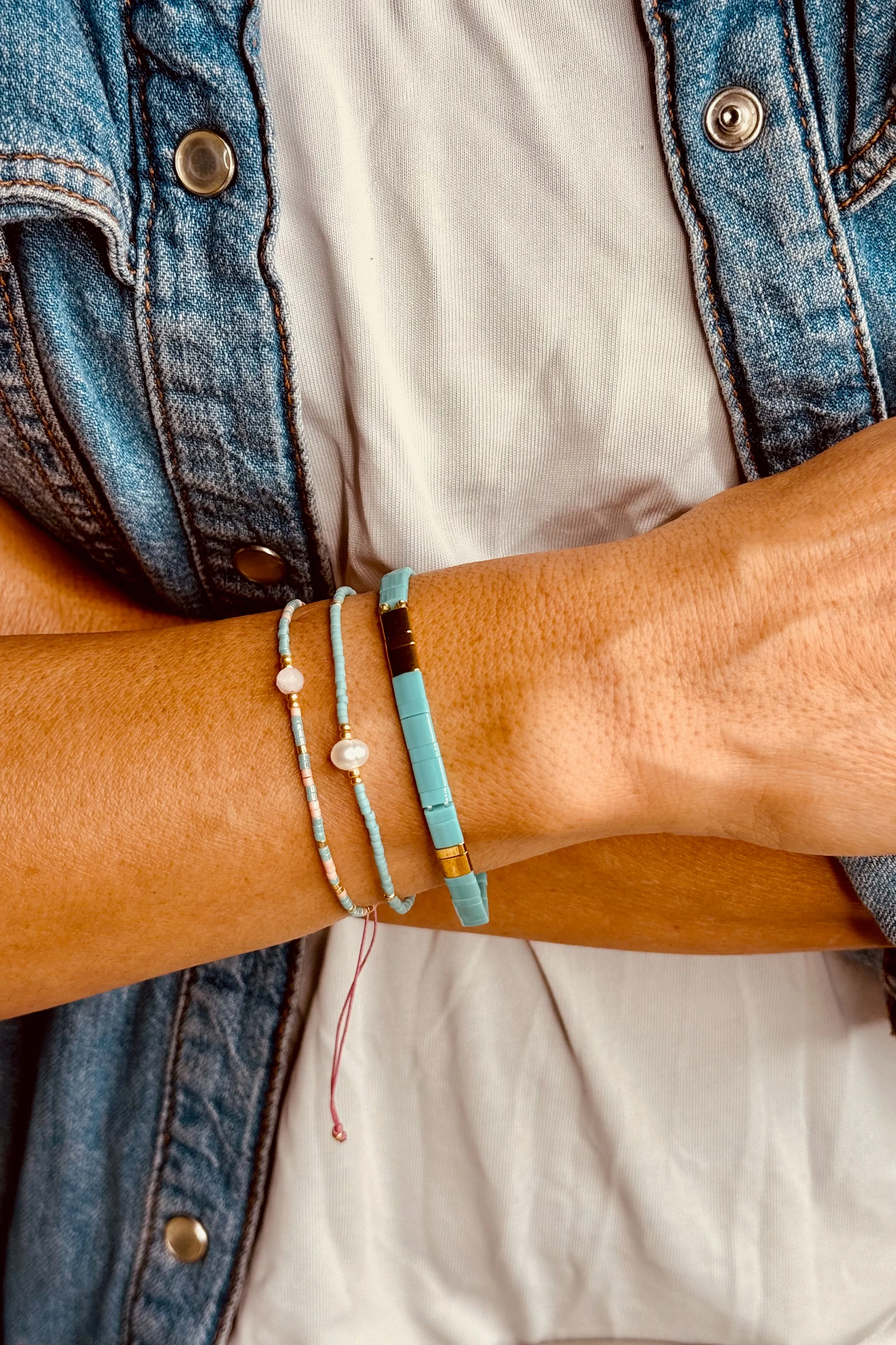 Handmade Glass Bracelet - Aqua/Blue