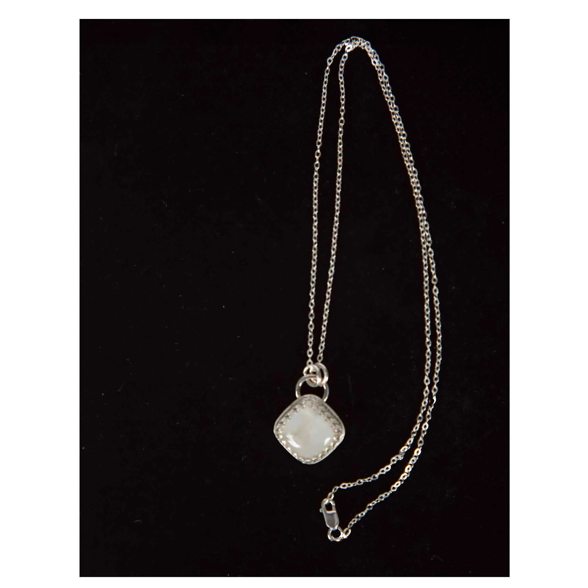 HMC Rainbow Moonstone Diamond Pendant