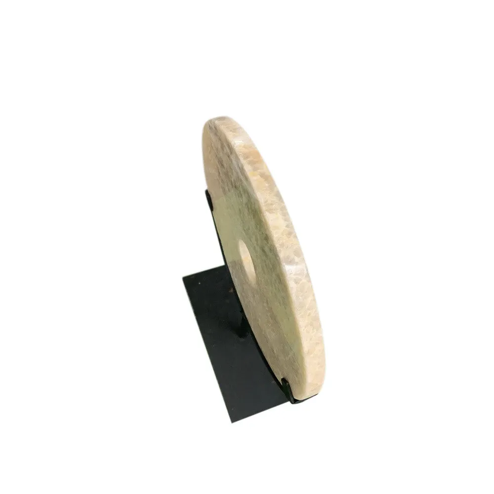 Honey Onyx Disc On Metal Stand