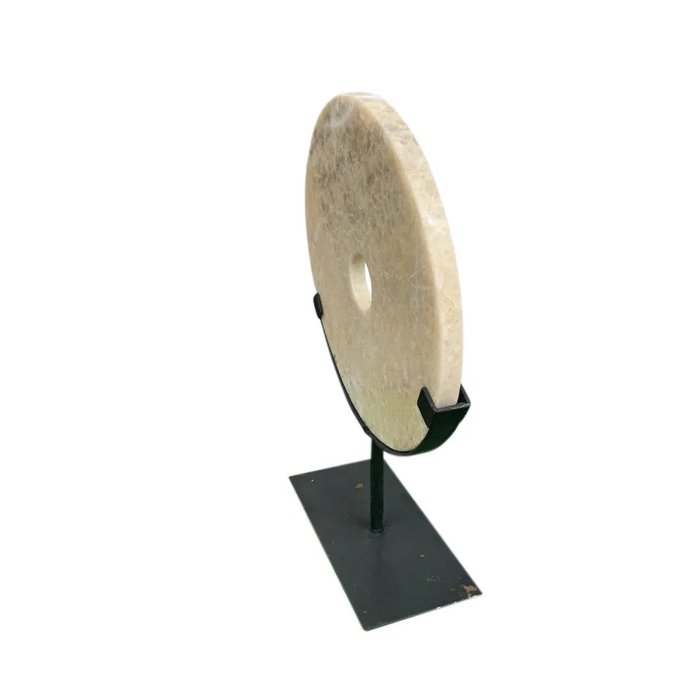 Honey Onyx Disc On Metal Stand