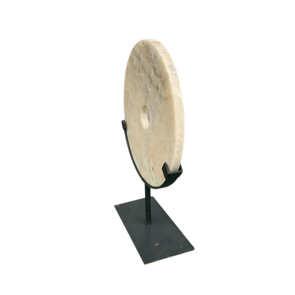 Honey Onyx Disc On Metal Stand