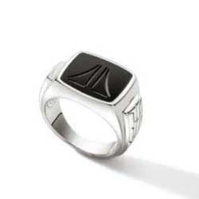 John Hardy Black Onyx ID Signet Ring in Sterling Silver