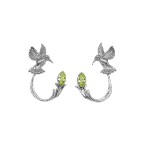 Keith Jack Sterling Silver Hummingbird Stud   Peridot Earring Jacket