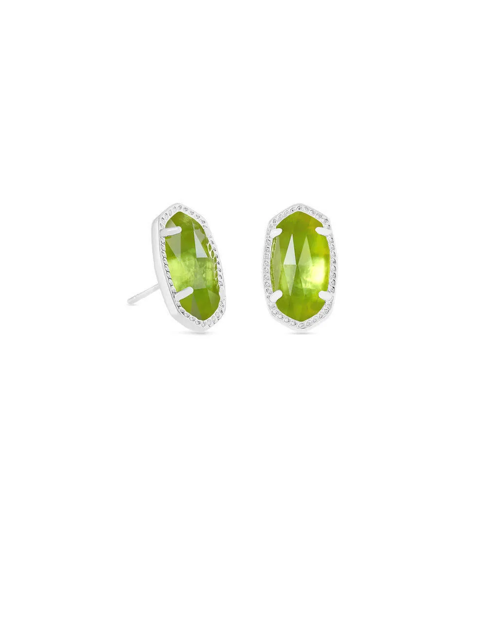 Kendra Scott Ellie Earring Silver Peridot Illusion