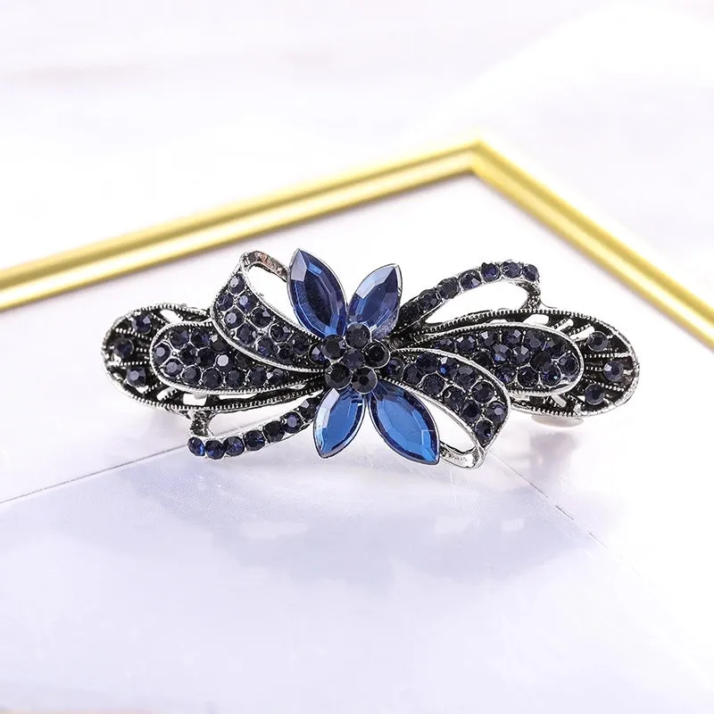 Korean Version Of Hairpin Hairpin Antique Rhinestone Spring Clip Ladies Side Clip Ponytail Clip Top Clip Hairpin Manufacturers Wholesale