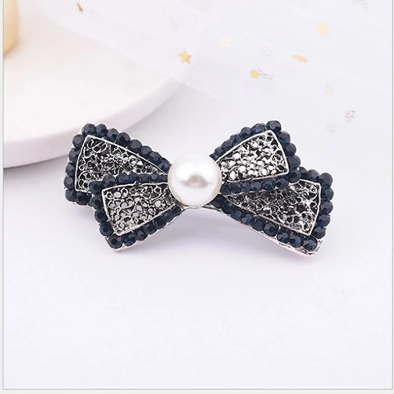 Korean Version Of Hairpin Hairpin Antique Rhinestone Spring Clip Ladies Side Clip Ponytail Clip Top Clip Hairpin Manufacturers Wholesale