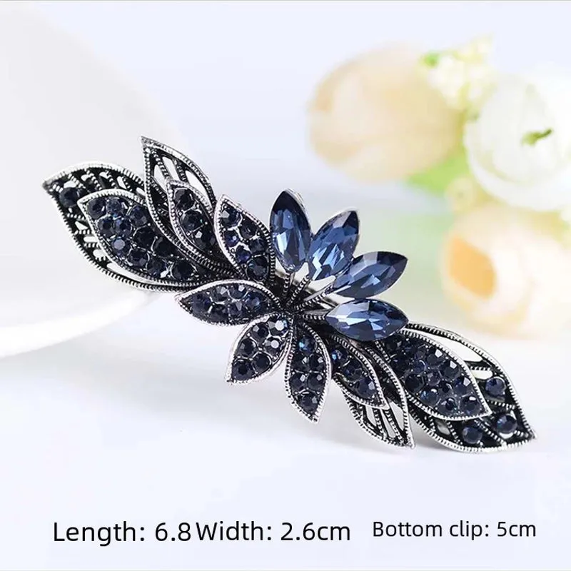 Korean Version Of Hairpin Hairpin Antique Rhinestone Spring Clip Ladies Side Clip Ponytail Clip Top Clip Hairpin Manufacturers Wholesale