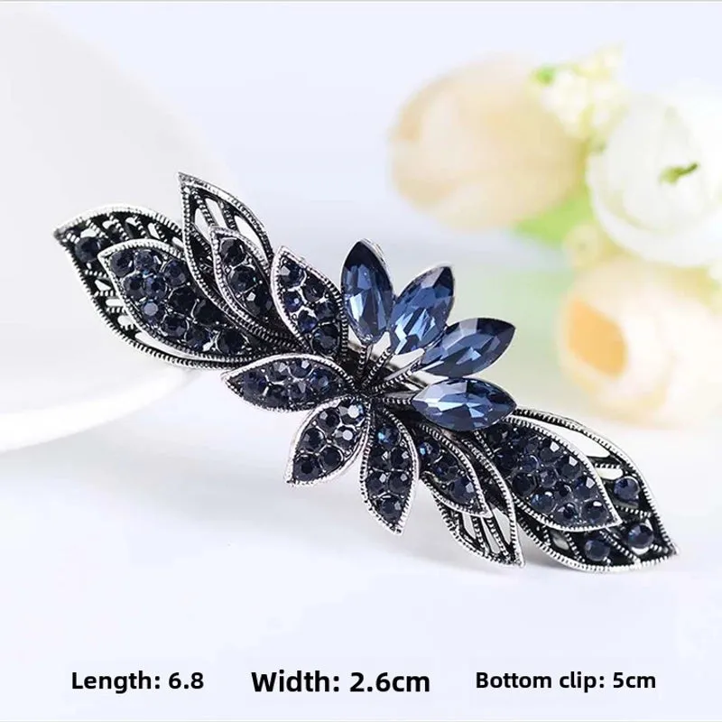 Korean Version Of Hairpin Hairpin Antique Rhinestone Spring Clip Ladies Side Clip Ponytail Clip Top Clip Hairpin Manufacturers Wholesale