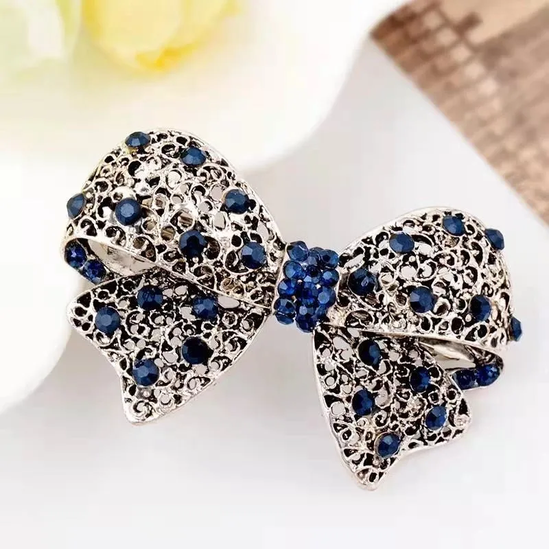 Korean Version Of Hairpin Hairpin Antique Rhinestone Spring Clip Ladies Side Clip Ponytail Clip Top Clip Hairpin Manufacturers Wholesale