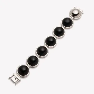 LARGE INLAID DOME BRACELET - ONYX