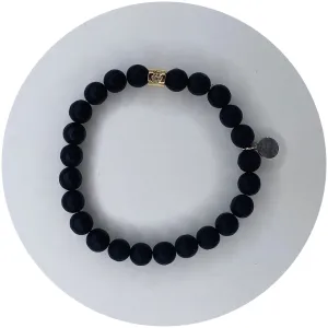 Mens Matte Black Onyx with Hamsa Accent