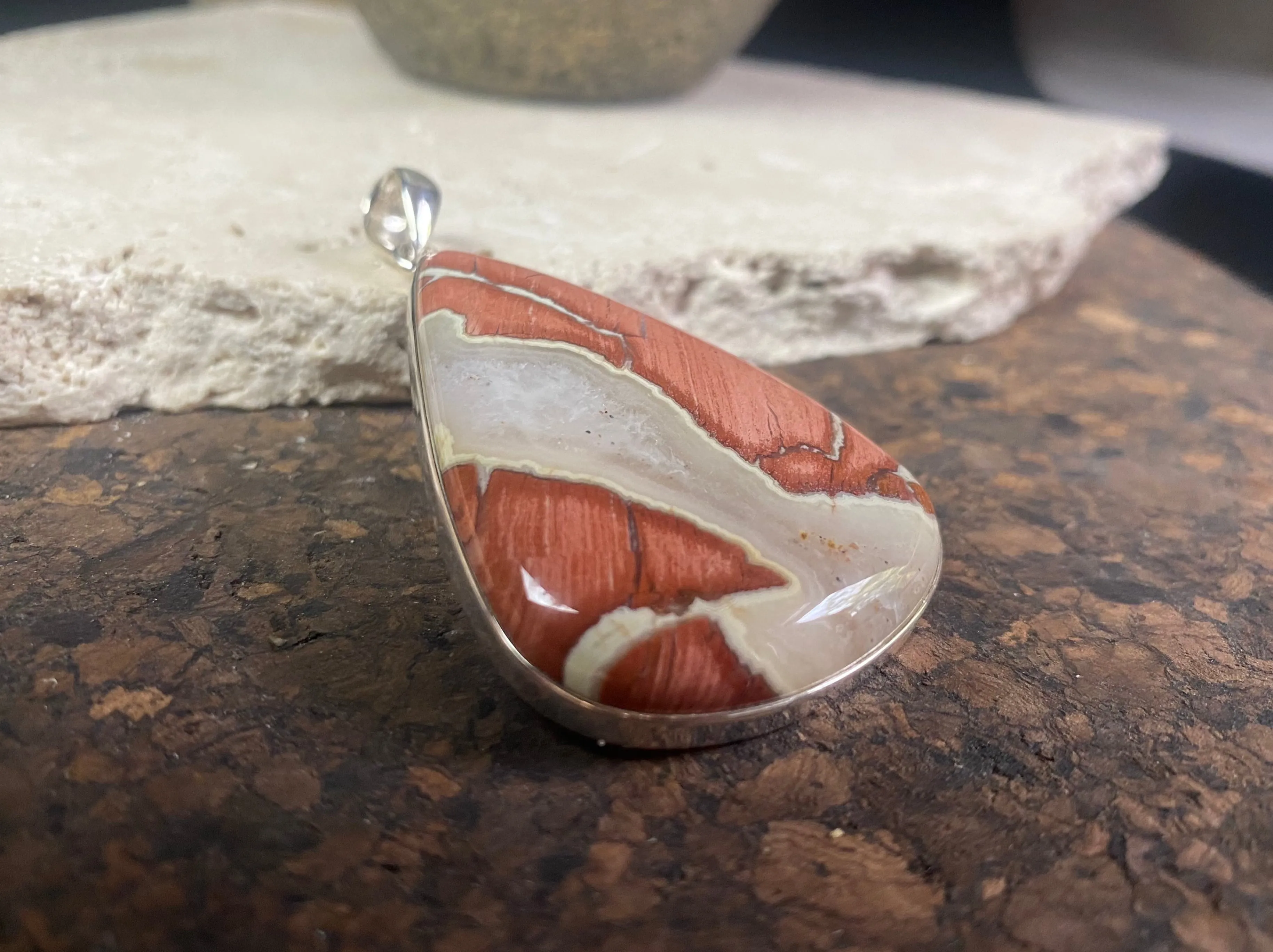 Moonstone & Jasper Pendant