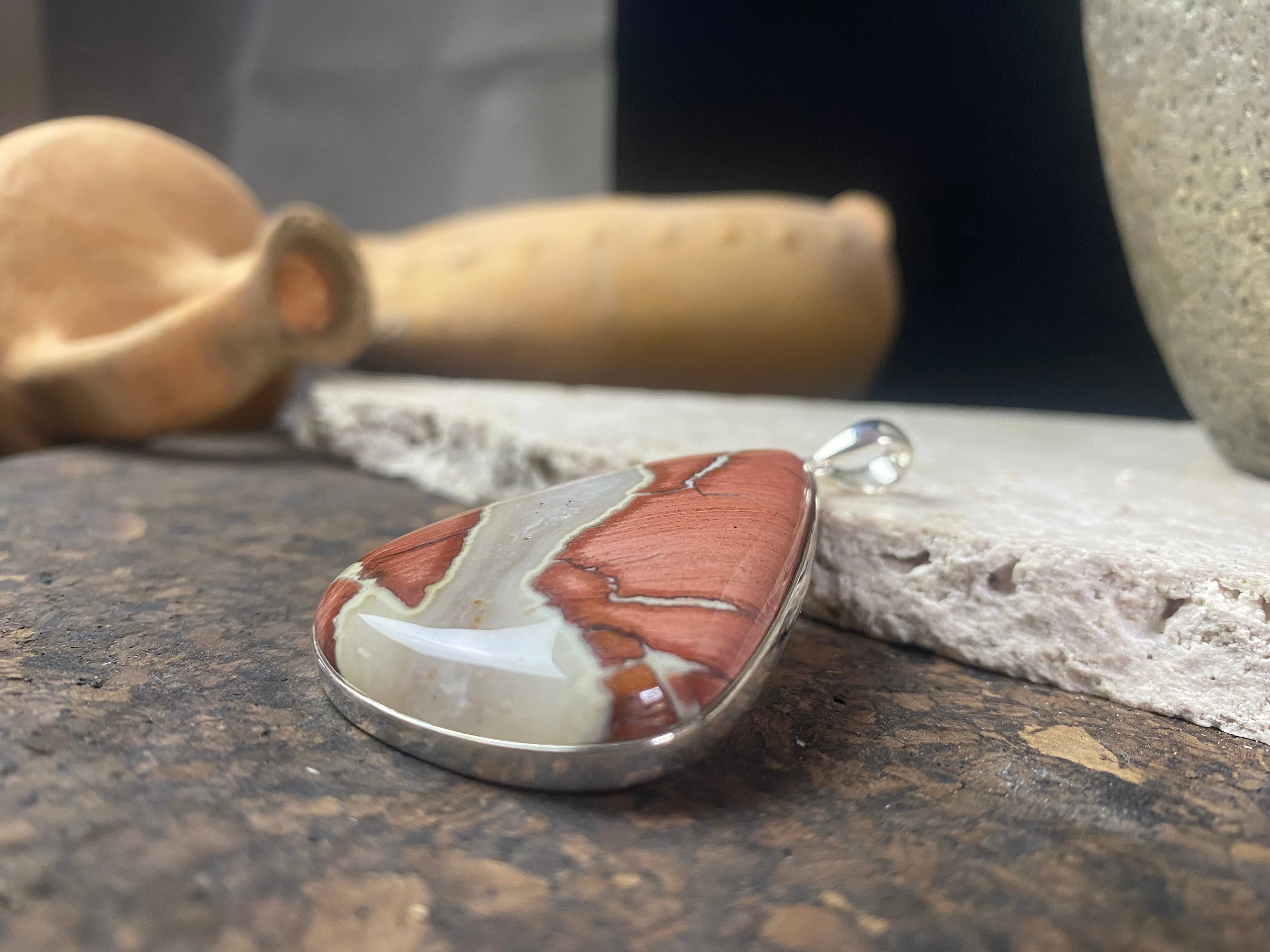 Moonstone & Jasper Pendant