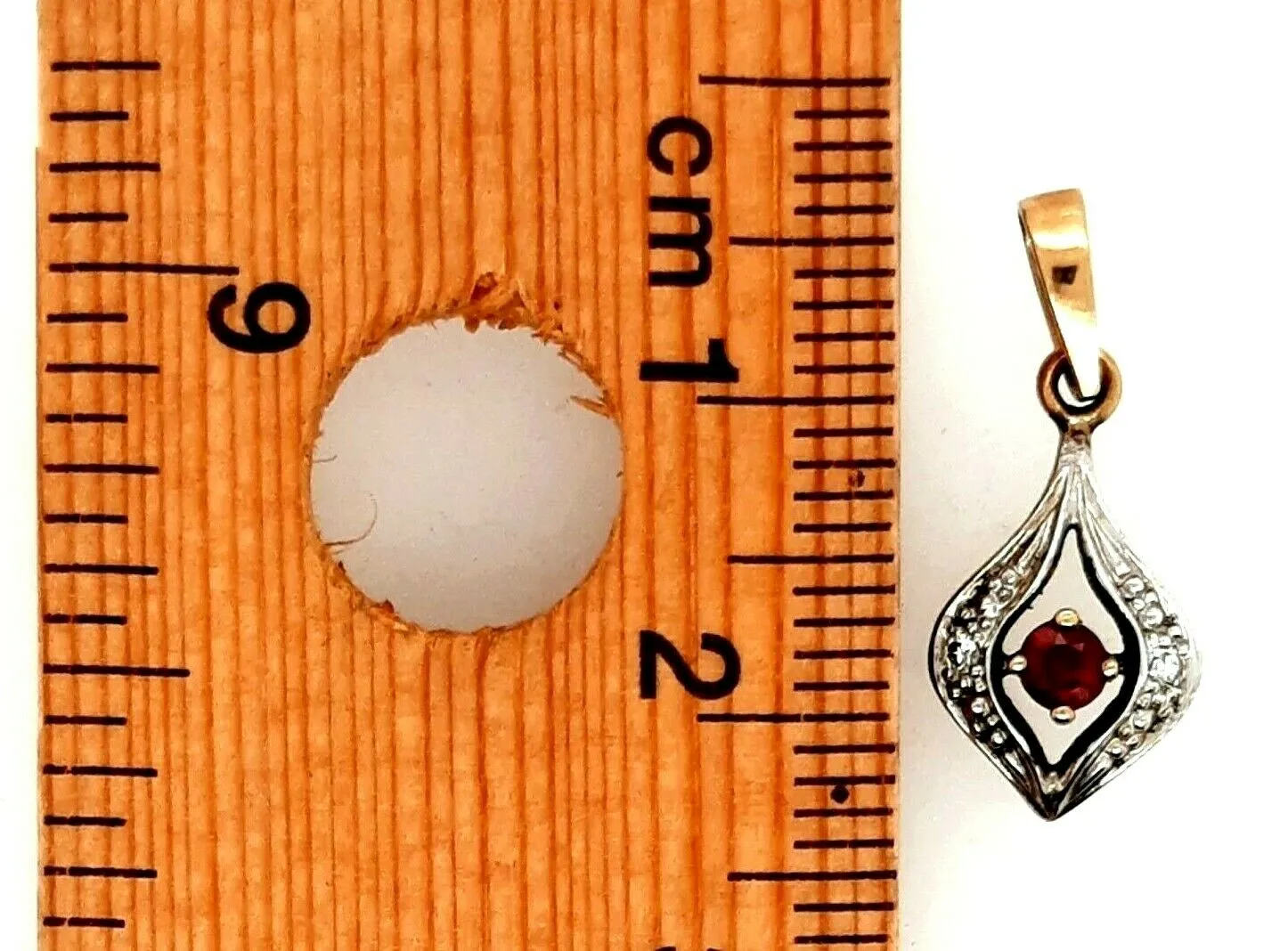 Natural Ruby & Diamond 9ct Yellow Gold Pendant Fine Gemstone Jewellery