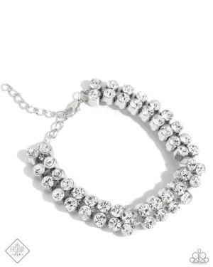 Once Upon A TIARA - White Bracelet - Paparazzi Accessories