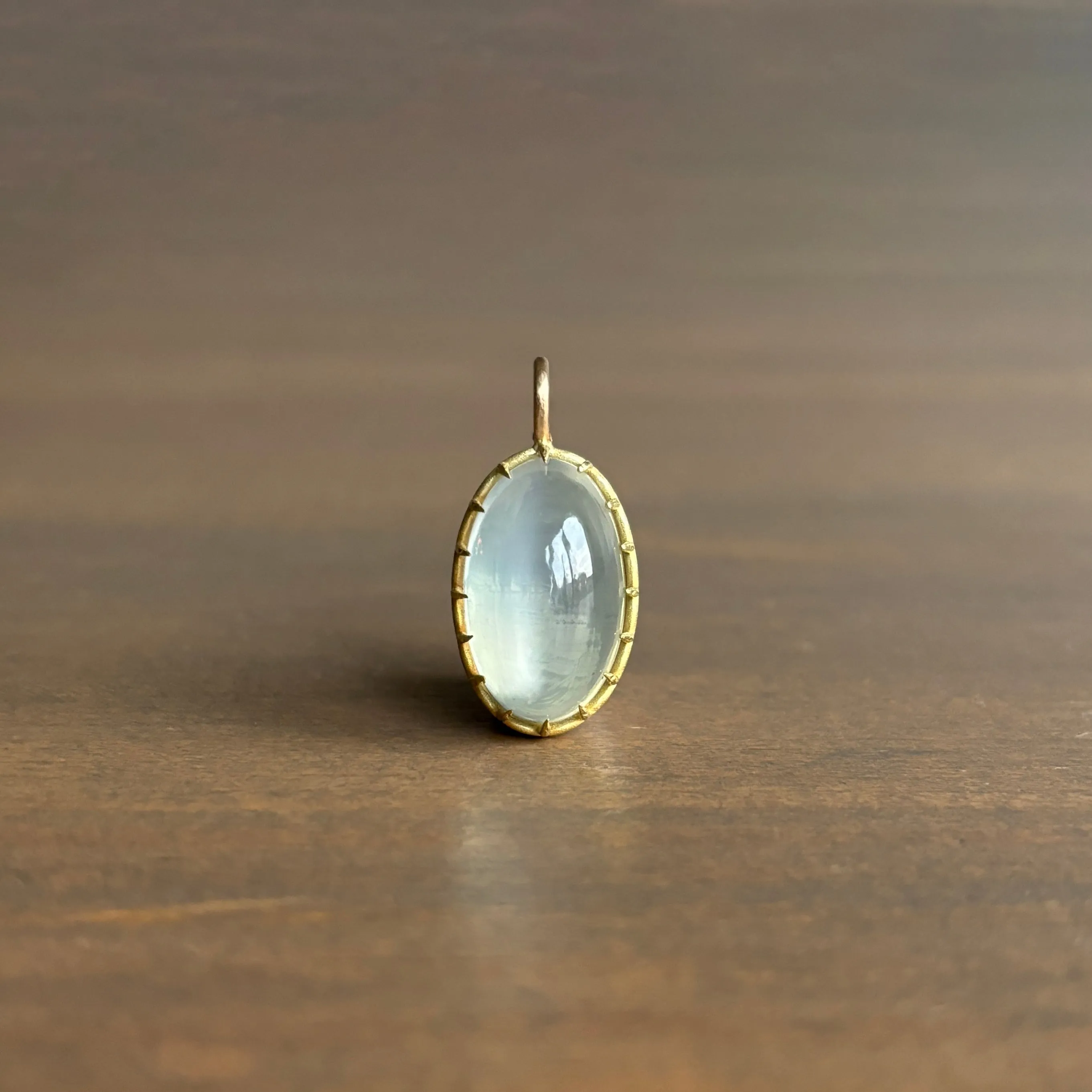 Oval Sage Moonstone Cabochon Pendant