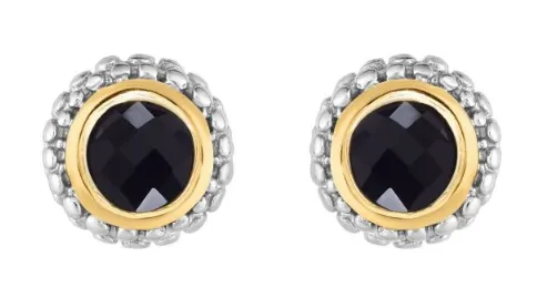 Phillip Gavriel Sterling/18K Onyx Earrings