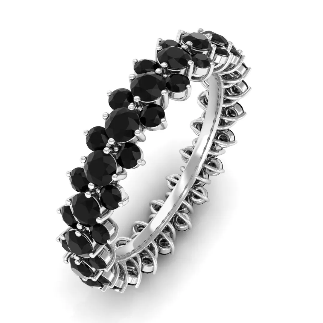 Real Black Onyx Full Eternity Band Ring