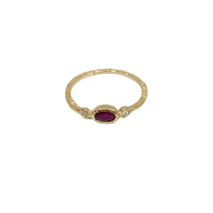 Ruby & Diamond Bezel Ring