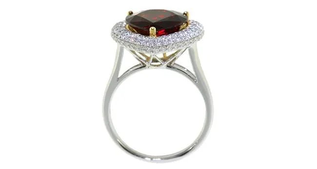 Ruby diamond ring 4.11ct