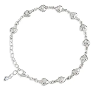 Sacred Heart Solid Sterling Silver Rosary Bracelet - B8877